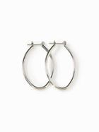 Old Navy Oval Hoop Earrings For Women - Silver