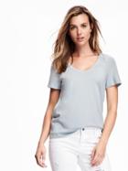Old Navy Relaxed V Neck Tee For Women - San Francisco Sky