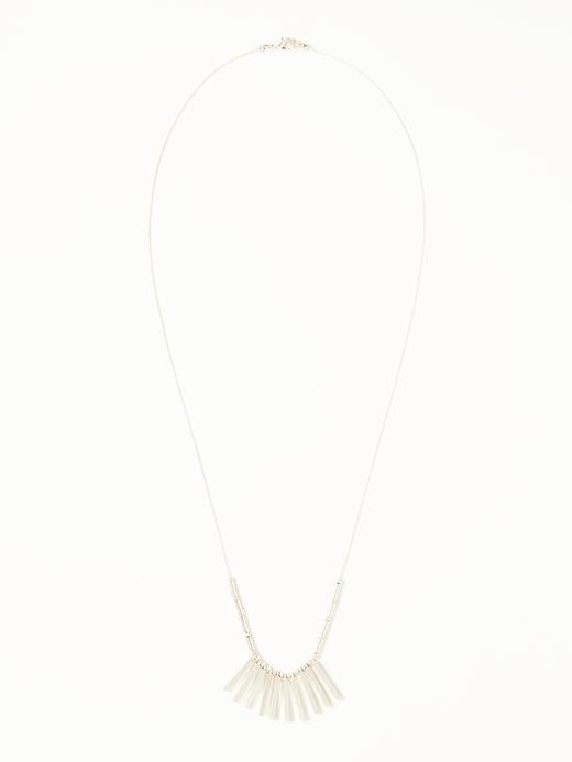 Old Navy Metal Bars Pendant Necklace For Women - Silver Ox
