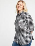 Old Navy Womens Classic No-peek Plus-size Shirt Black/white Gingham Size 2x