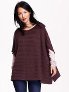 Old Navy Womens Cable Knit Poncho Size M/l - Rich Rec