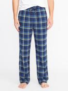Old Navy Mens Patterned Flannel Sleep Pants For Men Navy Plaid Size Xxl