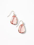 Hammered Crystal-stone Drop Earrings For Women