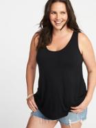 Old Navy Womens Plus-size Luxe Curved-hem Tank Black Size 4x