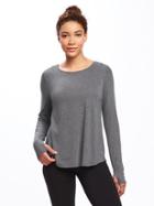 Old Navy Go Dry Reversible Cross Wrap Top For Women - Light Heather Gray