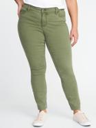 Old Navy Womens Smooth & Slim Plus-size High-rise Rockstar Jeans I Think Olive Size 26