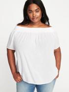 Old Navy Womens Relaxed Plus-size Clip-dot Top White Texture Size 4x