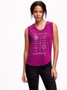 Old Navy Graphic Muscle Tank Size Xl - Purple Pizazz Poly