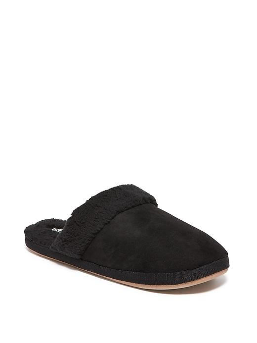 Old Navy Womens Faux-suede Sherpa-lined Slide Slippers For Women Black Size 6/7