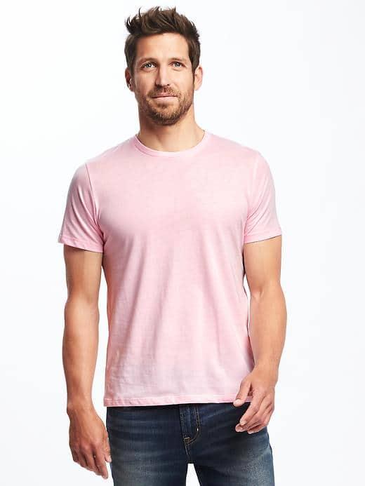 Old Navy Soft Washed Crew Neck Tee For Men - Preppy Pink