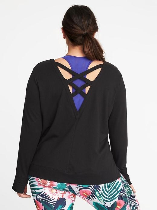 Old Navy Womens Plus-size Lattice-back Performance Sweatshirt Blackjack Size 4x