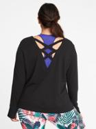 Old Navy Womens Plus-size Lattice-back Performance Sweatshirt Blackjack Size 4x