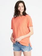 Old Navy Womens Boyfriend Slub-knit Tee For Women Briquette Size L
