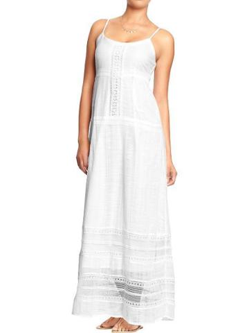 Old Navy Old Navy Womens Crochet Lace Maxi Dresses - Bright White