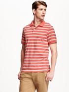Old Navy Striped Pique Polo For Men - Red