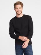 Old Navy Soft Washed Chunky Knit Thermal Sweater For Men - Black