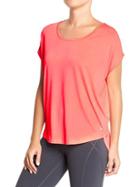 Old Navy Womens Active Cap Sleeve Tricot Tops - Lotus Lady Neon Poly