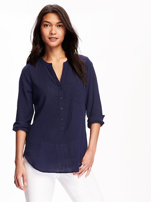Old Navy Crinkle Gauze Tunic For Women - Navy Blue