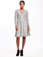 Old Navy Lace Up Yoke Dress For Women - Heather Gray