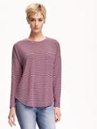 Old Navy Sweater Knit Pullover For Women - Burgundy Stripe