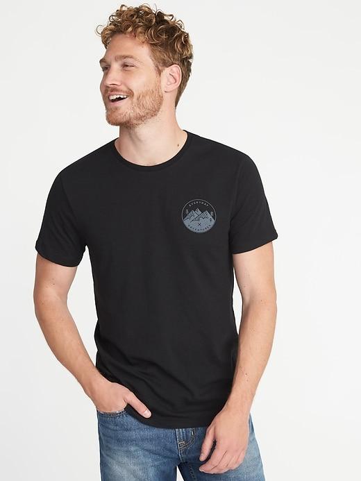 Old Navy Mens Graphic Crew-neck Tee For Men Everyday Adventures Size L