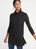 Old Navy Womens Plush-knit Turtleneck Tunic For Women Dark Charcoal Gray Size Xs