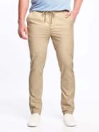 Old Navy Slim Built In Flex Drawstring Pants For Men - Rolled Oats
