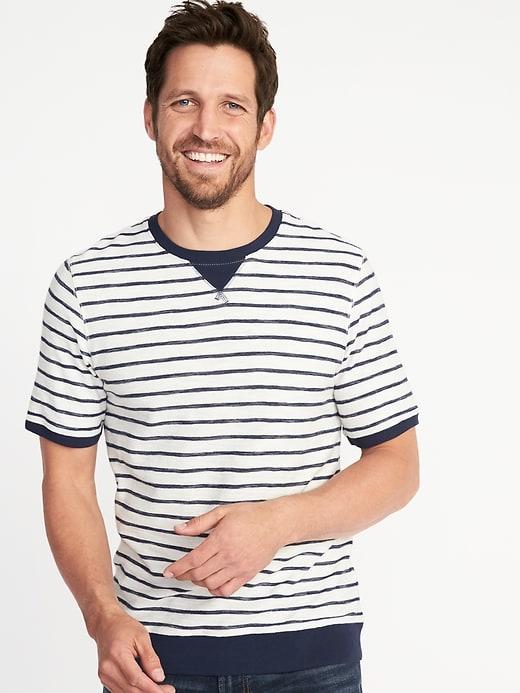 Old Navy Mens Textured-stripe Tee For Men Supreme Cream Size Xxl