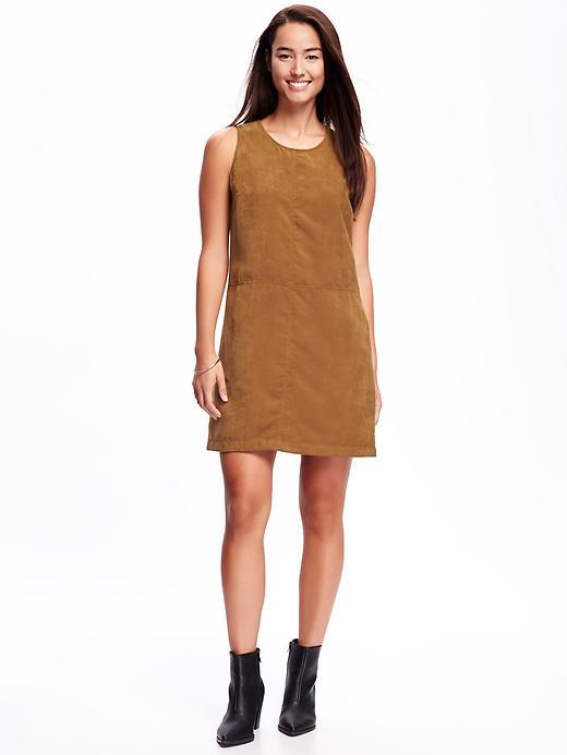 Old Navy Sueded Shift Dress For Women - Burnt Ochre