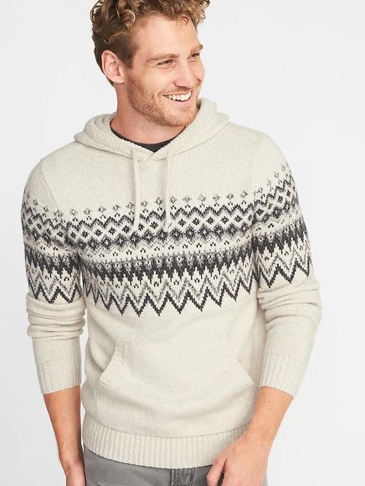 Old Navy Mens Sweater-knit Hoodie For Men Oatmeal Size L