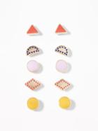 Geometric Stud Earrings 5-pack For Women