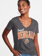 Old Navy Womens Nfl Team Graphic V-neck Tee For Women Cincinnati Bengals Size S