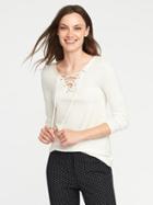 Old Navy Semi Fitted Lace Up Top For Women - Creme De La Creme