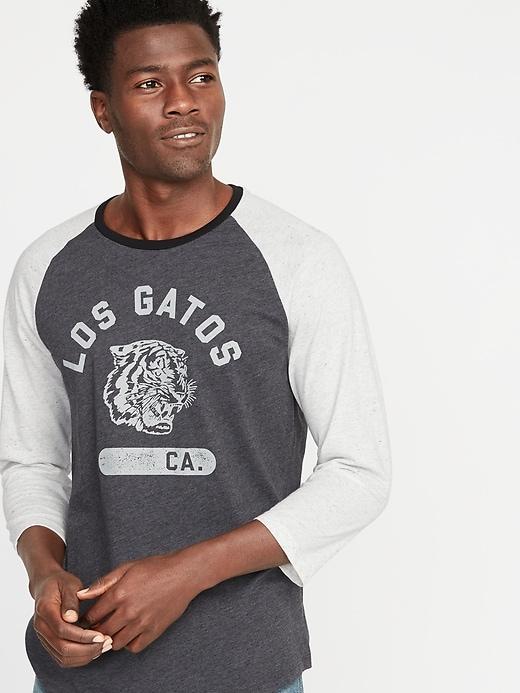 Graphic Soft-washed 3/4-sleeve Tee For Men