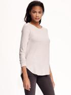 Old Navy Relaxed Brushed Jersey Tee For Women - Oatmeal
