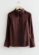 Other Stories Relaxed Satin Shirt - Brown