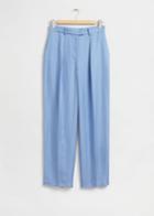 Other Stories Relaxed Tailored Pleat Crease Trousers - Blue