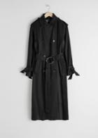 Other Stories Belted Oversized Lyocell Trenchcoat - Black