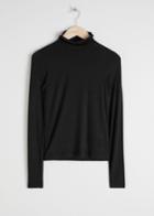 Other Stories Fitted Stretch Turtleneck - Black