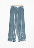 Other Stories High Waisted Velvet Culottes - Blue