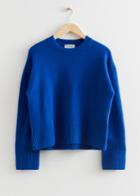 Other Stories Cropped Knit Sweater - Blue