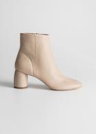 Other Stories Cylinder Heel Ankle Boots - Beige