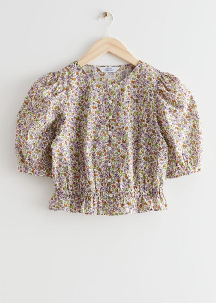 Other Stories Puff Sleeve Blouse - Yellow
