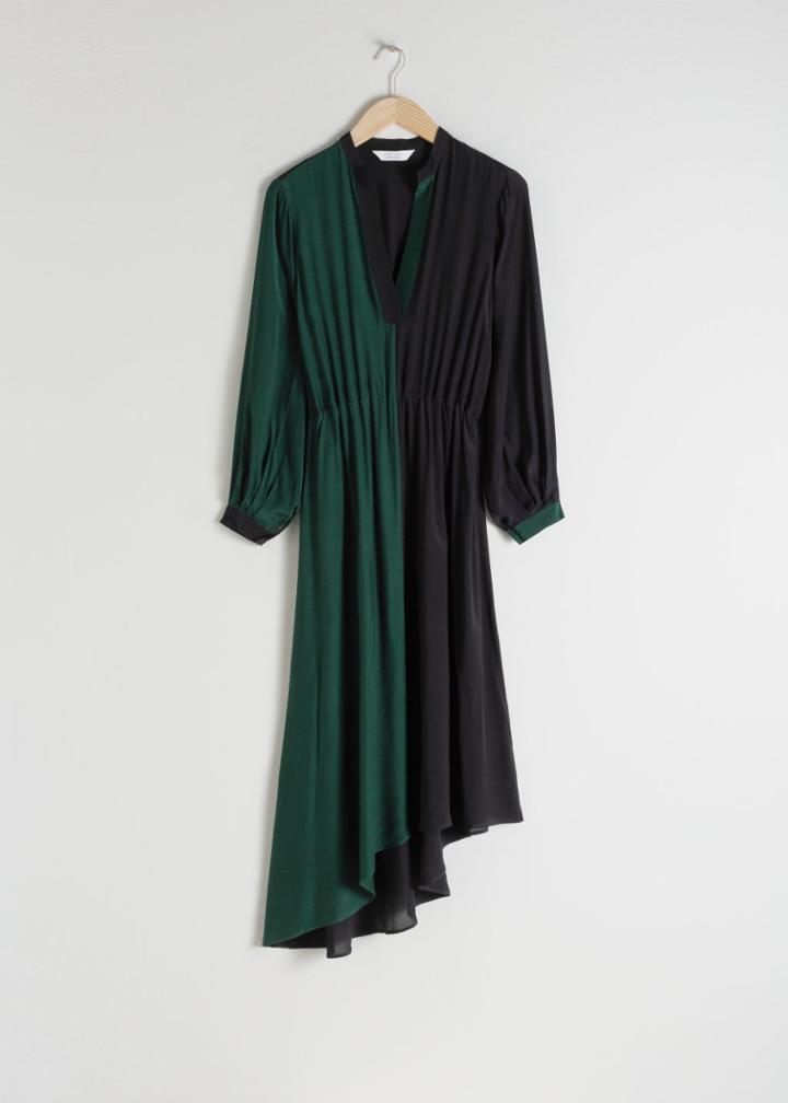 Other Stories Colour Block Midi Dress - Green