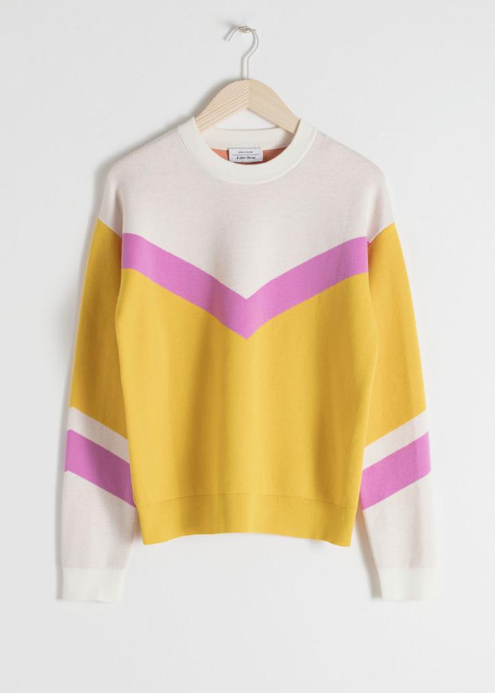 Other Stories Chevron Stripe Pullover - Yellow