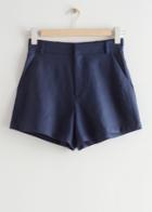 Other Stories Linen Shorts - Blue