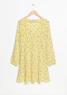 Other Stories Floral Print Silk Dress - Yellow