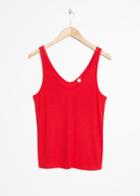 Other Stories Ribbed Scoop Tank Top - Red