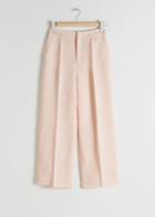 Other Stories Cropped Linen Blend Trousers - Orange