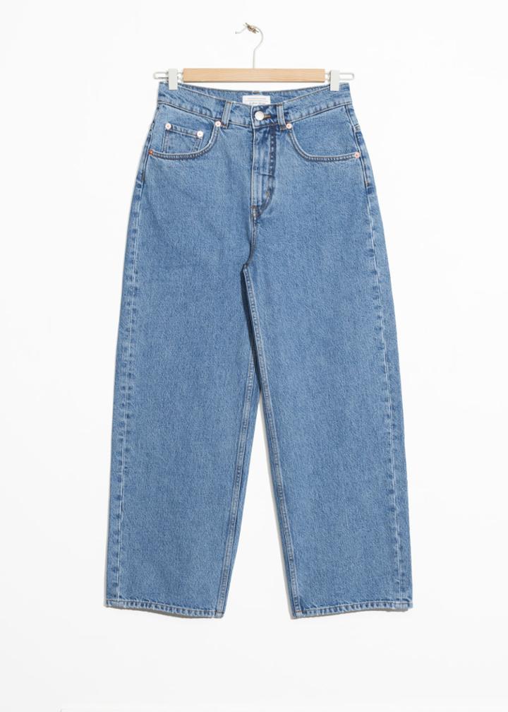 Other Stories High Waisted Culotte Jeans - Blue